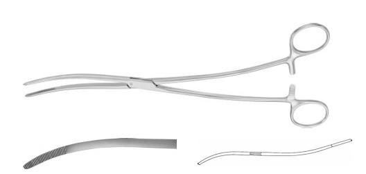КОРНЦАНГ ДЛЯ ПЕРЕВ'ЯЗКИ МАТКИ БОЦМАН, S-ПОДІБНИЙ, ВИГНУТИЙ, 255 ММ